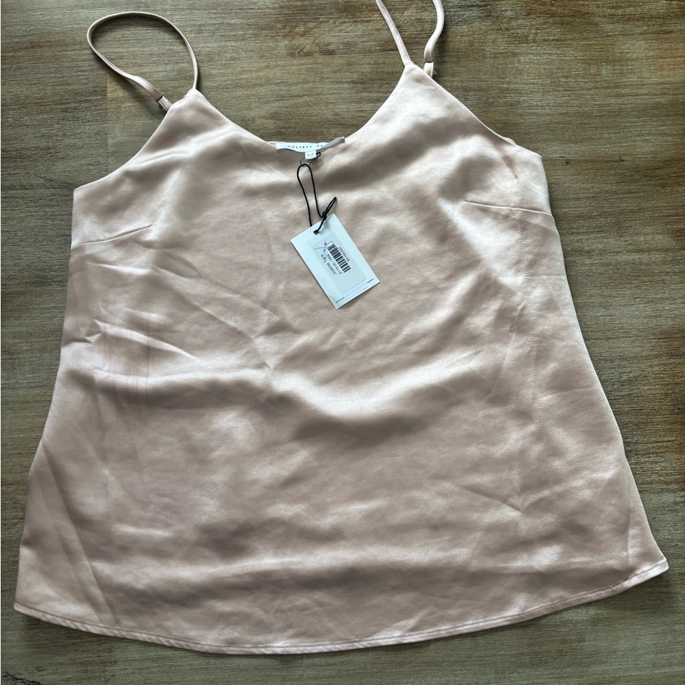 NWT Melissa Nepton Satin Cami Tank Top - Blush